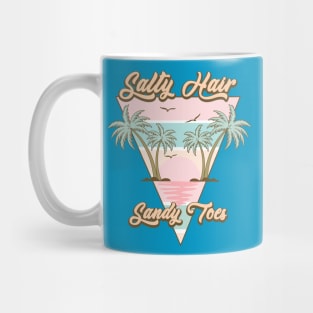 Salty Hair and Sandy Toes Summer Retro Mug